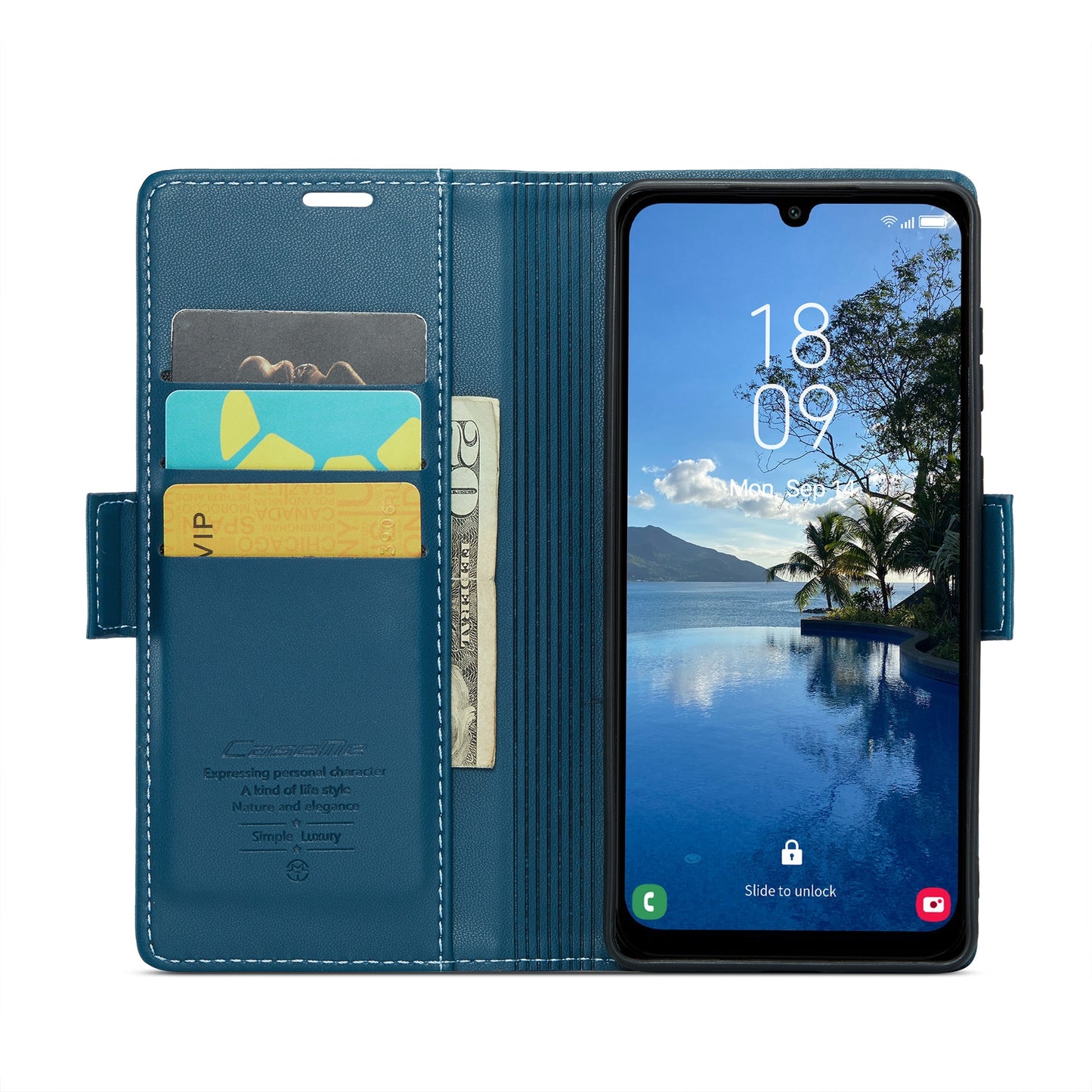 Samsung Galaxy A25 5G Litchi Texture RFID Anti-theft Leather Phone Case with Butterfly Buckle, Stand & Card Wallet with TPU Shell