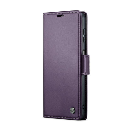 Samsung Galaxy A25 5G Litchi Texture RFID Anti-theft Leather Phone Case with Butterfly Buckle, Stand & Card Wallet with TPU Shell