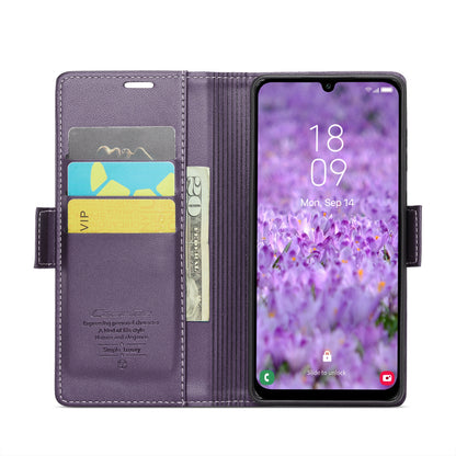 Samsung Galaxy A25 5G Litchi Texture RFID Anti-theft Leather Phone Case with Butterfly Buckle, Stand & Card Wallet with TPU Shell