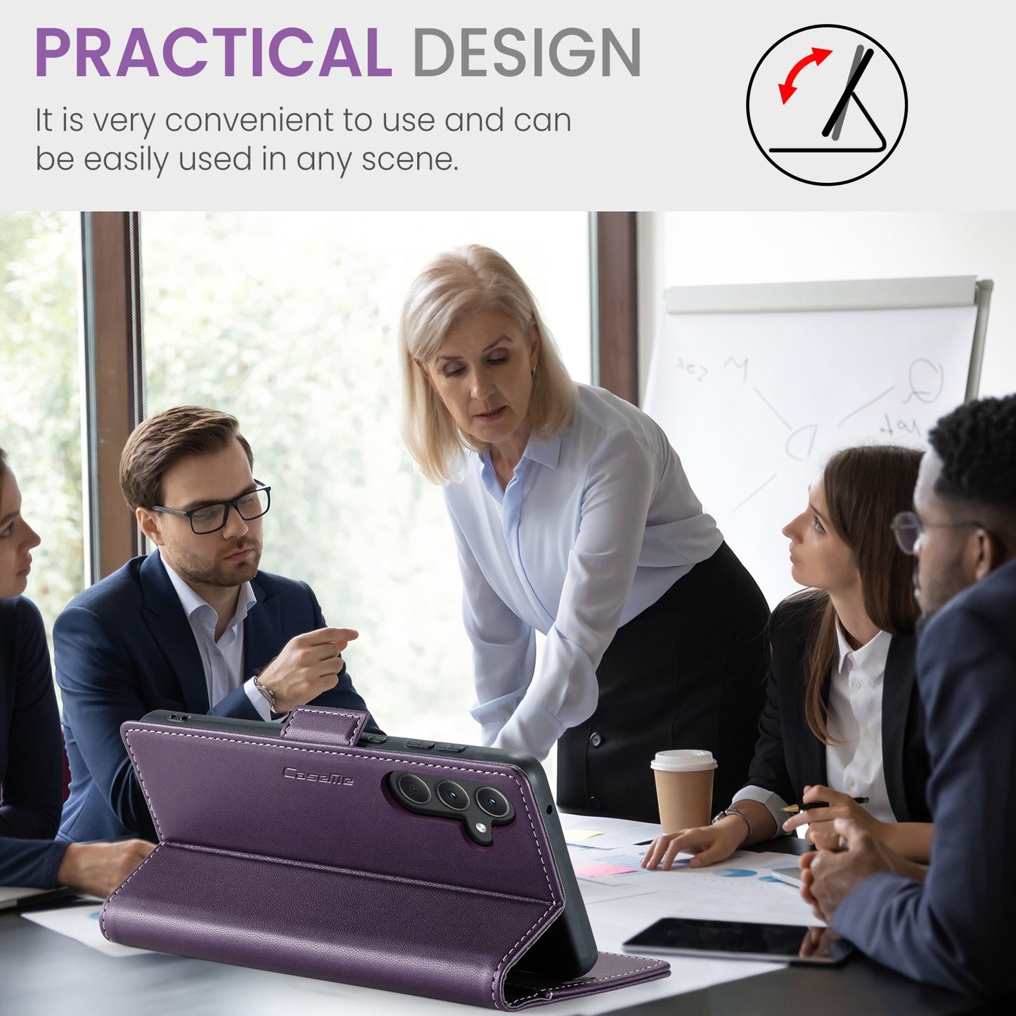 Samsung Galaxy A35 5G Litchi Texture RFID Anti-theft Leather Phone Case with Butterfly Buckle, Stand & Card Wallet with TPU Shell