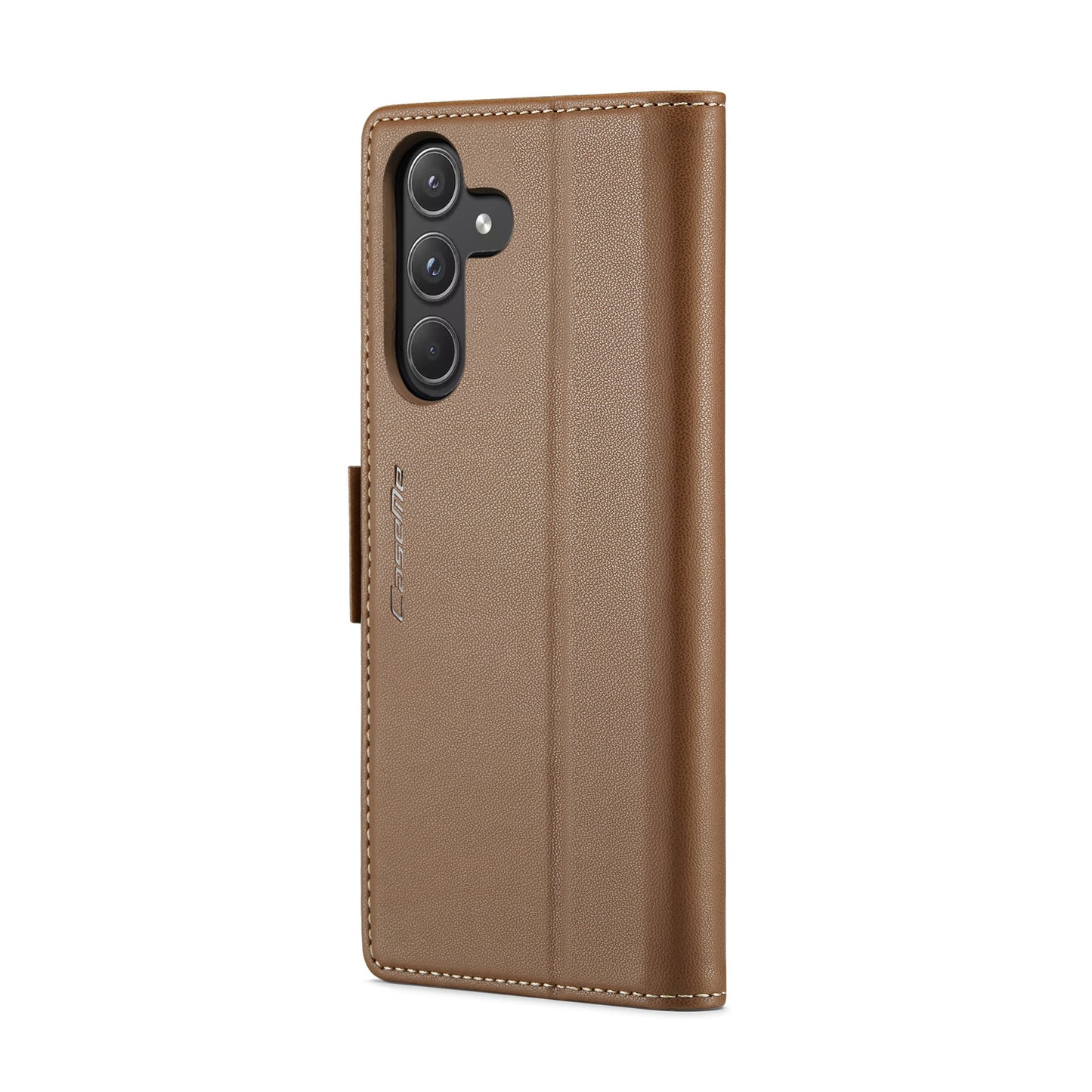 Samsung Galaxy A55 Litchi Texture RFID Anti-theft Leather Phone Case with Butterfly Buckle, Stand & Card Wallet with TPU Shell
