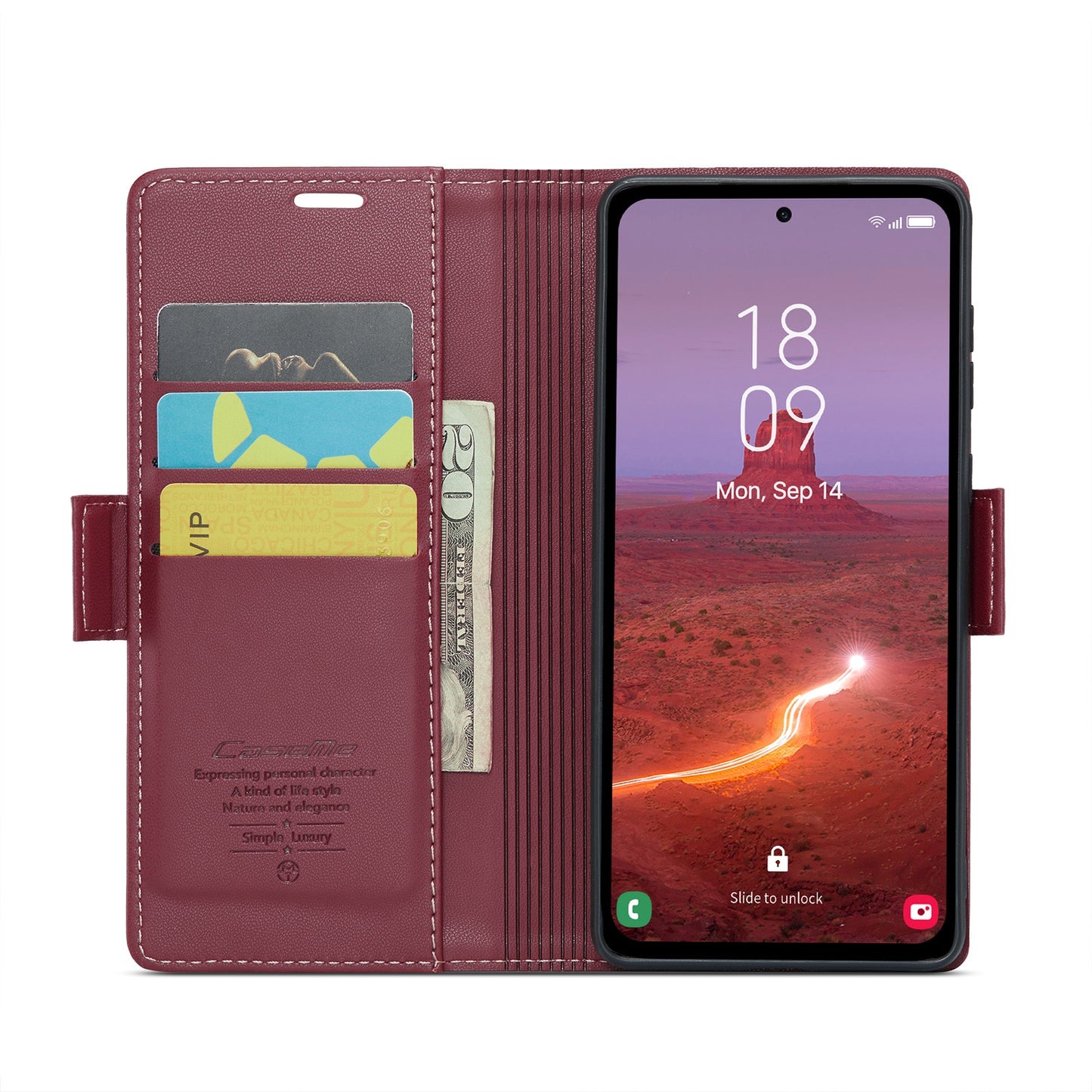Samsung Galaxy A55 Litchi Texture RFID Anti-theft Leather Phone Case with Butterfly Buckle, Stand & Card Wallet with TPU Shell