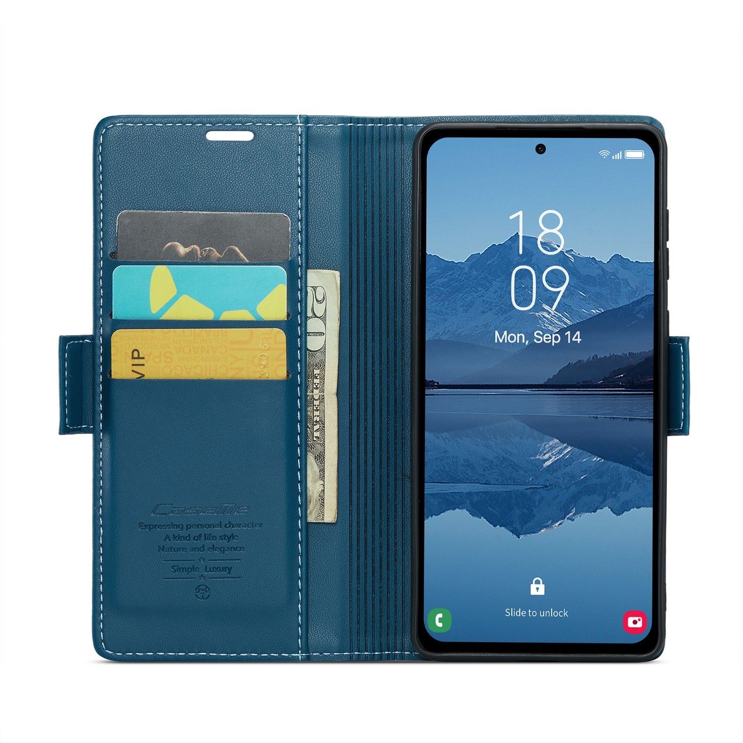 Samsung Galaxy A55 Litchi Texture RFID Anti-theft Leather Phone Case with Butterfly Buckle, Stand & Card Wallet with TPU Shell