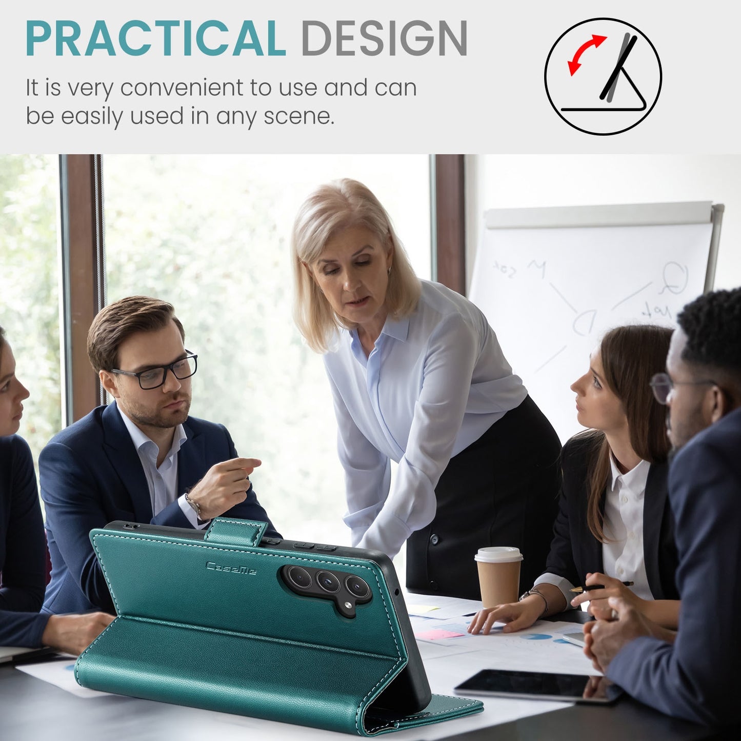 Samsung Galaxy A55 Litchi Texture RFID Anti-theft Leather Phone Case with Butterfly Buckle, Stand & Card Wallet with TPU Shell