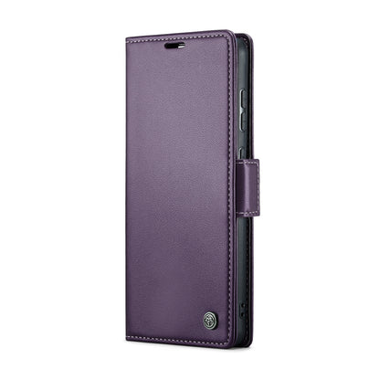 Samsung Galaxy A55 Litchi Texture RFID Anti-theft Leather Phone Case with Butterfly Buckle, Stand & Card Wallet with TPU Shell