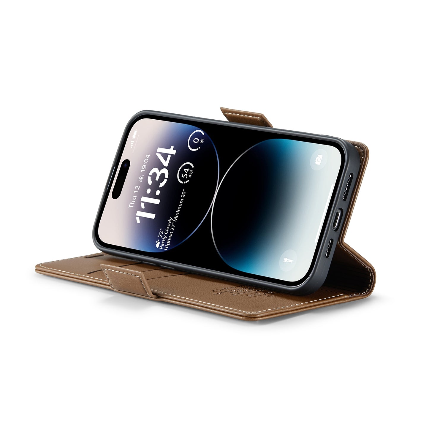 iPhone 14 Pro Litchi Texture RFID Anti-theft Leather Phone Case with Butterfly Buckle, Stand & Card Wallet with TPU Shell