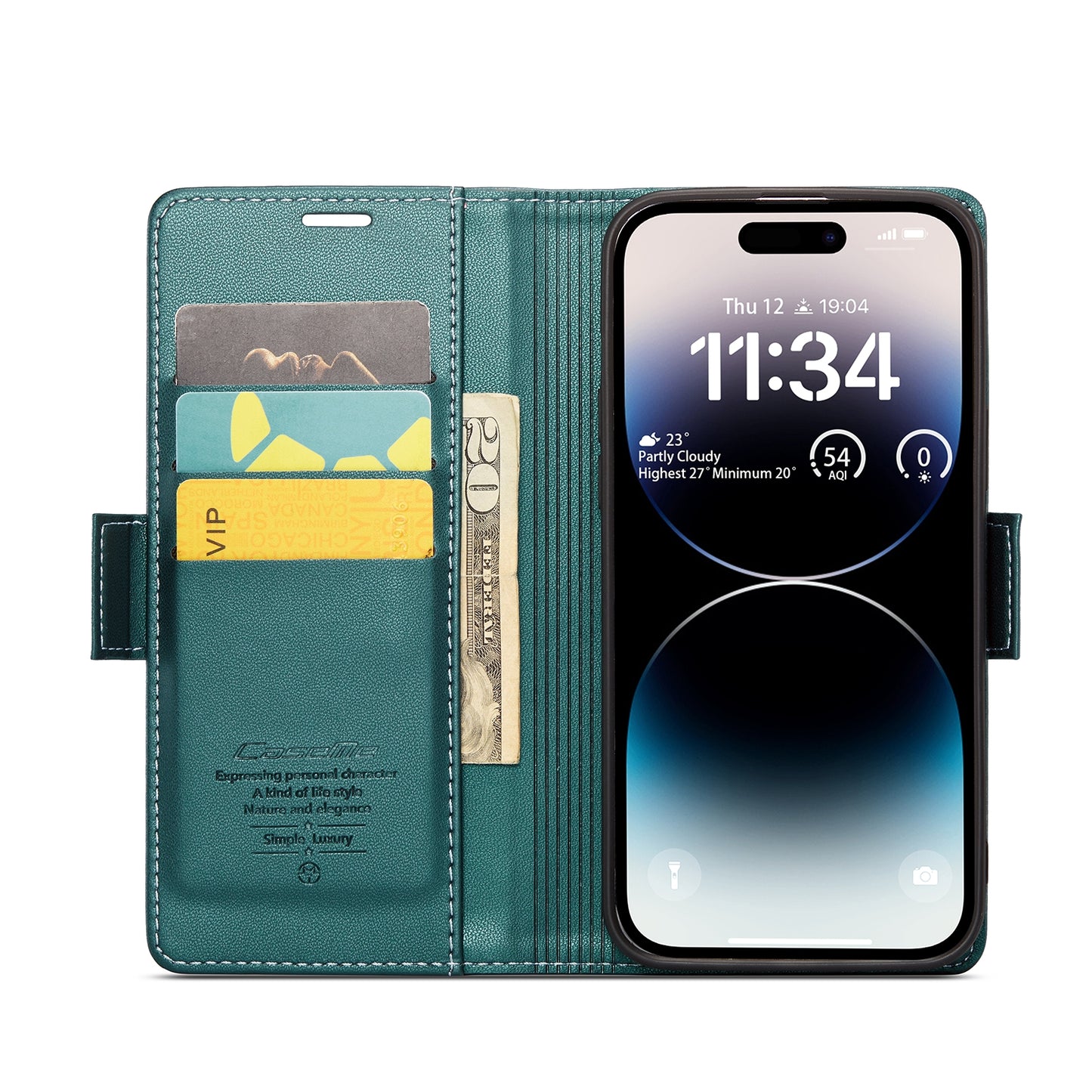 iPhone 14 Pro Max Litchi Texture RFID Anti-theft Leather Phone Case with Butterfly Buckle, Stand & Card Wallet with TPU Shell