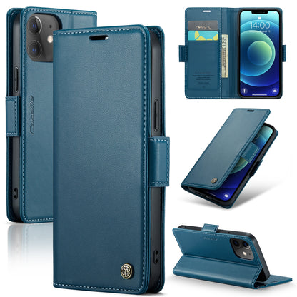 iPhone 12 mini Litchi Texture RFID Anti-theft Leather Phone Case with Butterfly Buckle, Stand & Card Wallet with TPU Shell