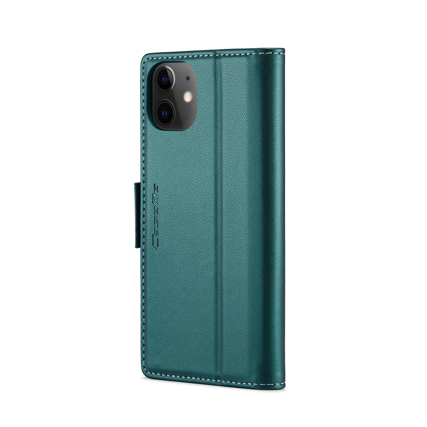 iPhone 12 mini Litchi Texture RFID Anti-theft Leather Phone Case with Butterfly Buckle, Stand & Card Wallet with TPU Shell