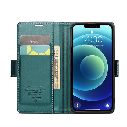 iPhone 12 mini Litchi Texture RFID Anti-theft Leather Phone Case with Butterfly Buckle, Stand & Card Wallet with TPU Shell