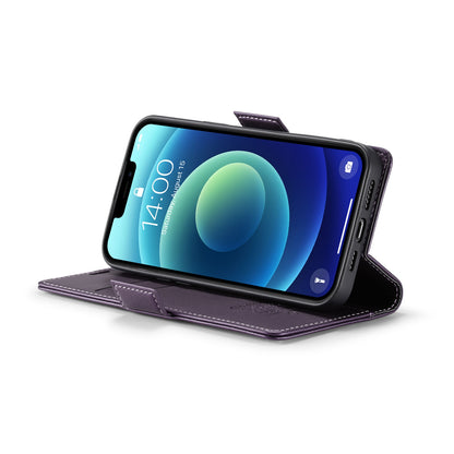 iPhone 12 mini Litchi Texture RFID Anti-theft Leather Phone Case with Butterfly Buckle, Stand & Card Wallet with TPU Shell