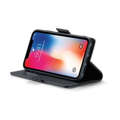 iPhone XS Max Litchi Texture RFID Anti-theft Leather Phone Case with Butterfly Buckle, Stand & Card Wallet with TPU Shell