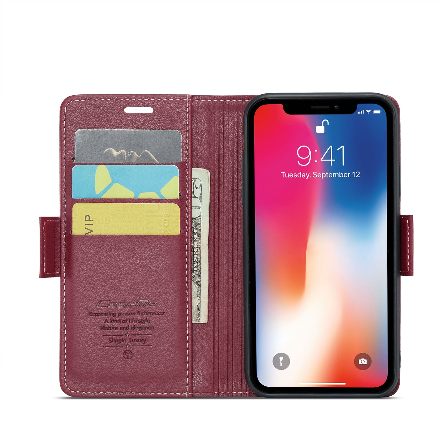 iPhone XS Max Litchi Texture RFID Anti-theft Leather Phone Case with Butterfly Buckle, Stand & Card Wallet with TPU Shell