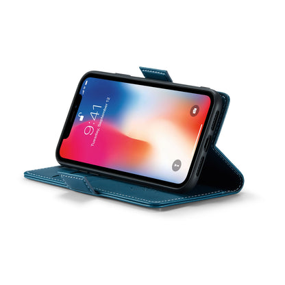 iPhone XS Max Litchi Texture RFID Anti-theft Leather Phone Case with Butterfly Buckle, Stand & Card Wallet with TPU Shell