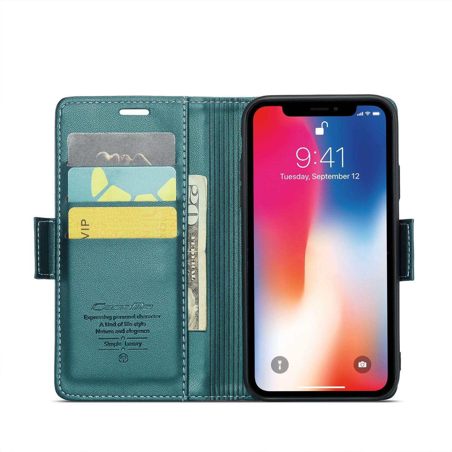 iPhone XS Max Litchi Texture RFID Anti-theft Leather Phone Case with Butterfly Buckle, Stand & Card Wallet with TPU Shell