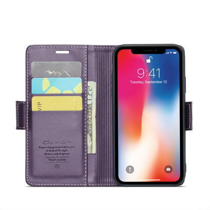 iPhone XS Max Litchi Texture RFID Anti-theft Leather Phone Case with Butterfly Buckle, Stand & Card Wallet with TPU Shell