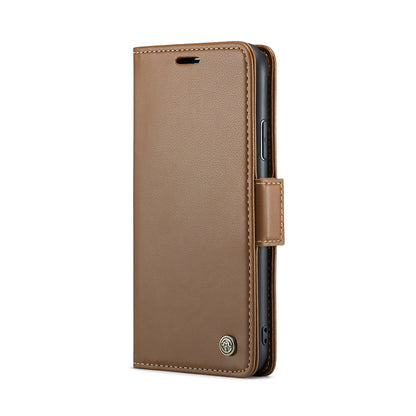 iPhone XS Litchi Texture RFID Anti-theft Leather Phone Case with Butterfly Buckle, Stand & Card Wallet with TPU Shell