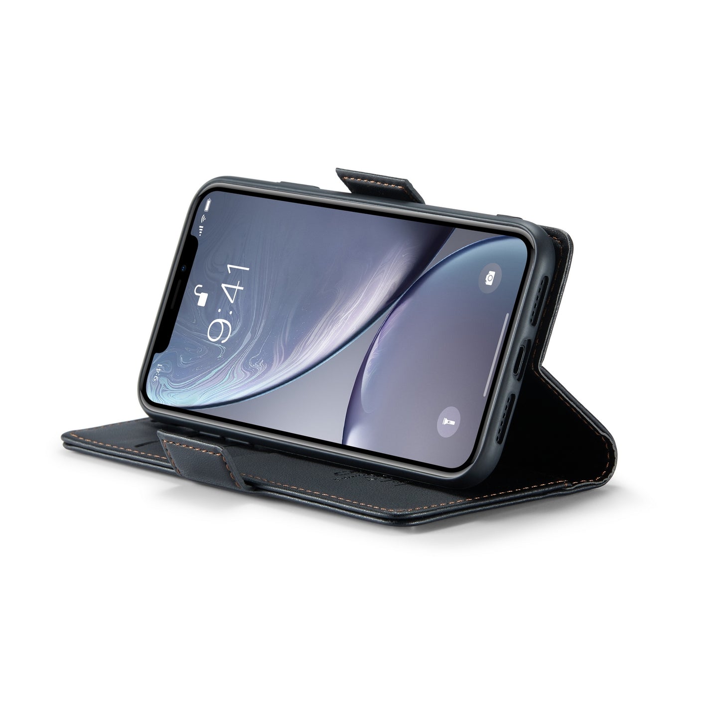 iPhone XR Litchi Texture RFID Anti-theft Leather Phone Case with Butterfly Buckle, Stand & Card Wallet with TPU Shell