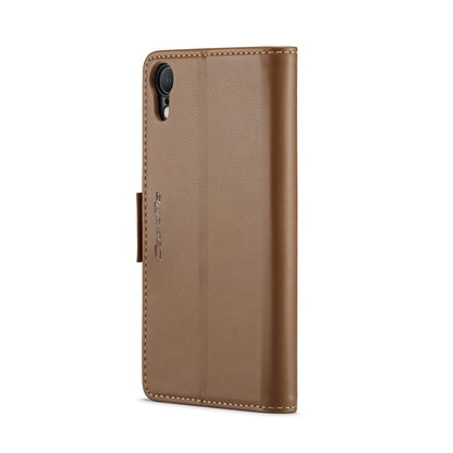 iPhone XR Litchi Texture RFID Anti-theft Leather Phone Case with Butterfly Buckle, Stand & Card Wallet with TPU Shell
