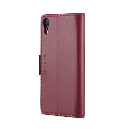 iPhone XR Litchi Texture RFID Anti-theft Leather Phone Case with Butterfly Buckle, Stand & Card Wallet with TPU Shell