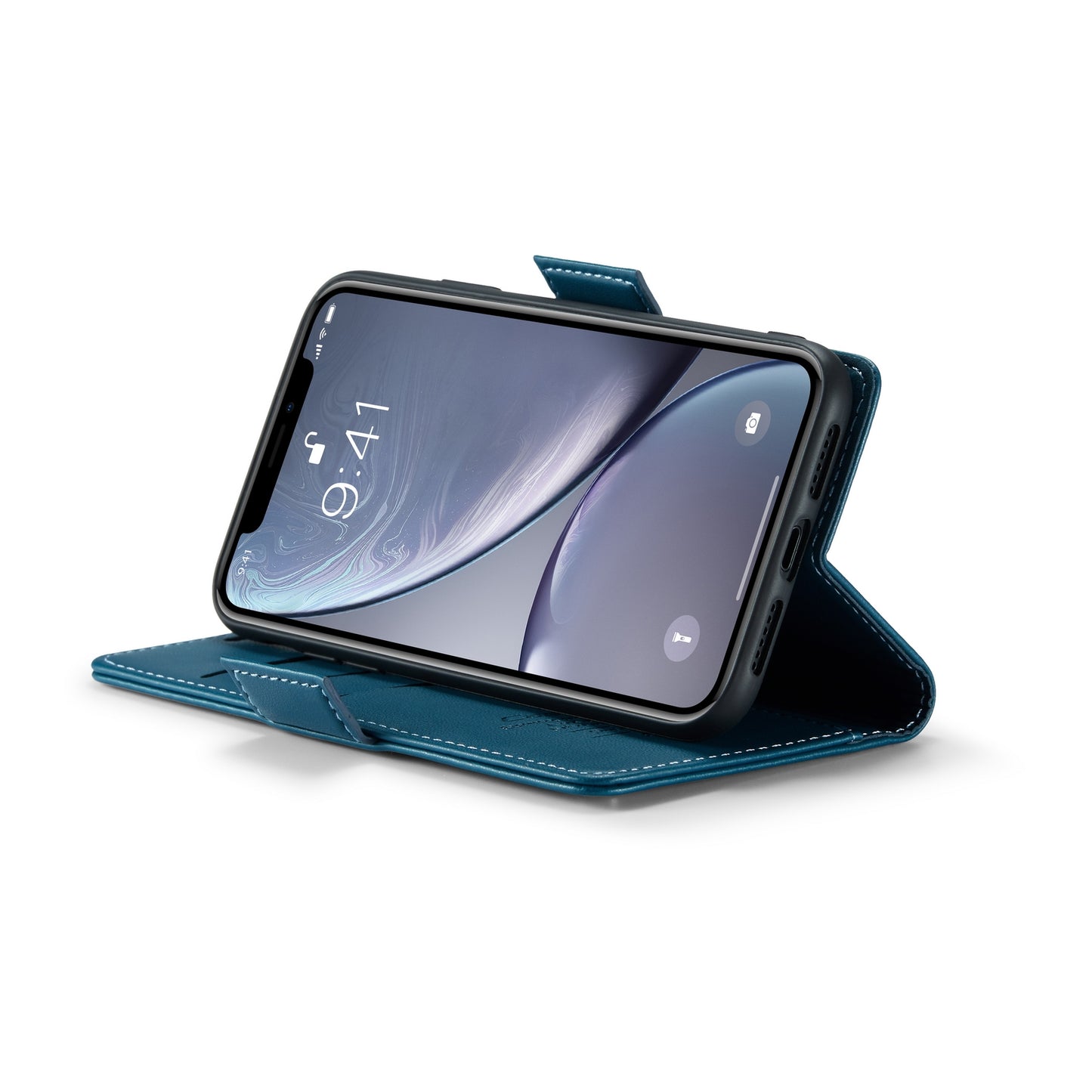 iPhone XR Litchi Texture RFID Anti-theft Leather Phone Case with Butterfly Buckle, Stand & Card Wallet with TPU Shell