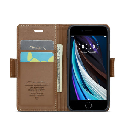 iPhone 7 Litchi Texture RFID Anti-theft Leather Phone Case with Butterfly Buckle, Stand & Card Wallet with TPU Shell