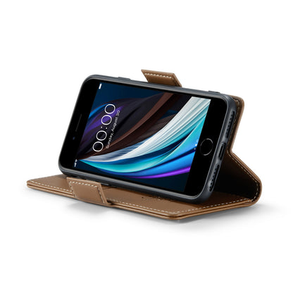 iPhone SE 2020 Litchi Texture RFID Anti-theft Leather Phone Case with Butterfly Buckle, Stand & Card Wallet with TPU Shell