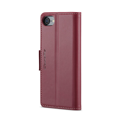 iPhone SE 2020 Litchi Texture RFID Anti-theft Leather Phone Case with Butterfly Buckle, Stand & Card Wallet with TPU Shell
