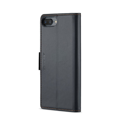 iPhone 8 Plus Litchi Texture RFID Anti-theft Leather Phone Case with Butterfly Buckle, Stand & Card Wallet with TPU Shell