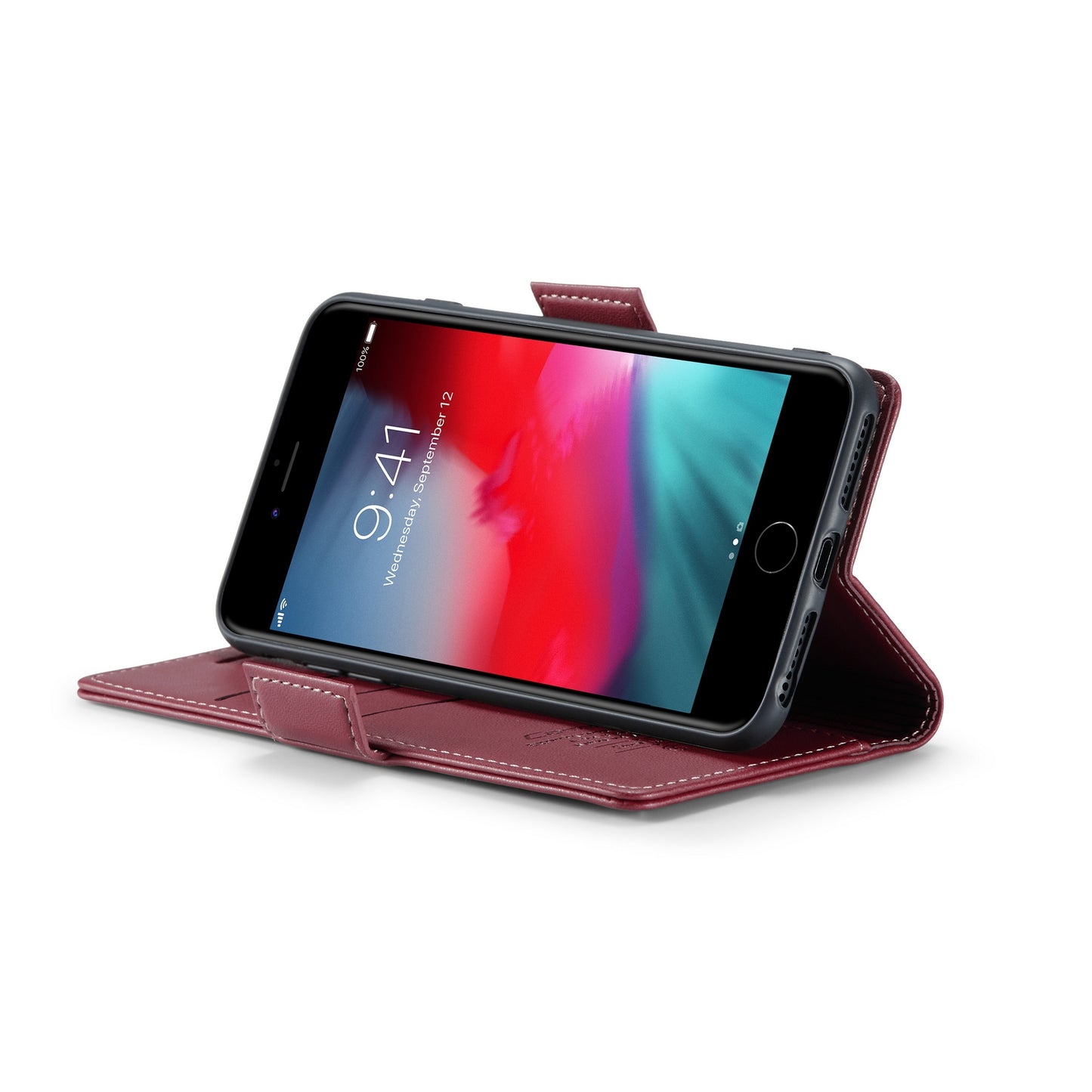 iPhone 8 Plus Litchi Texture RFID Anti-theft Leather Phone Case with Butterfly Buckle, Stand & Card Wallet with TPU Shell