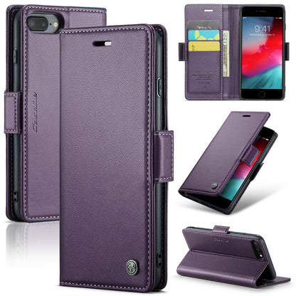 iPhone 6 Plus Litchi Texture RFID Anti-theft Leather Phone Case with Butterfly Buckle, Stand & Card Wallet with TPU Shell