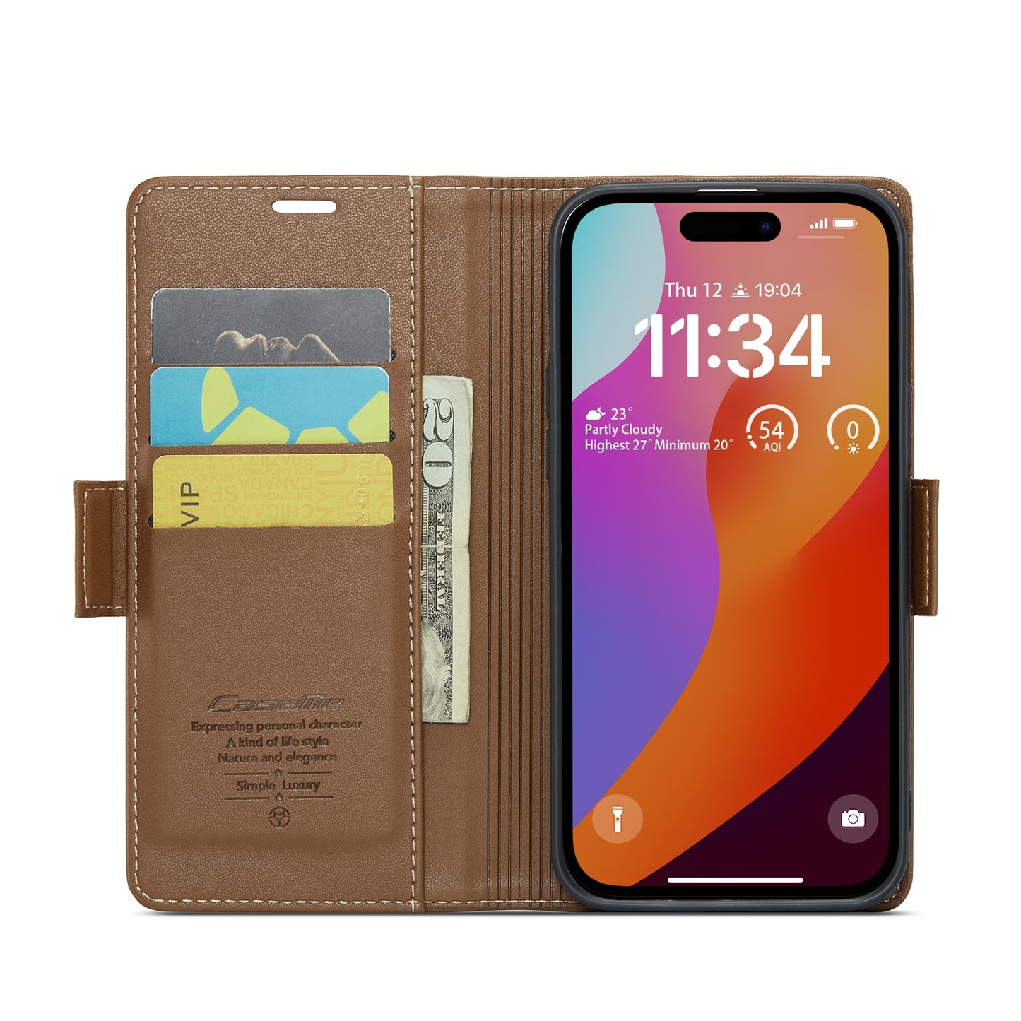 iPhone 15 Pro Litchi Texture RFID Anti-theft Leather Phone Case with Butterfly Buckle, Stand & Card Wallet with TPU Shell