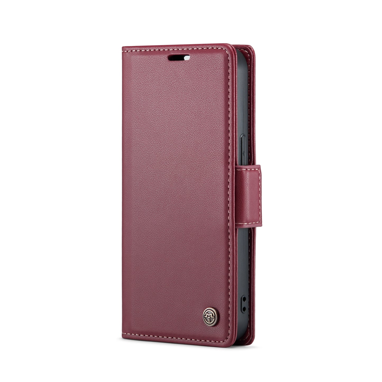 iPhone 15 Plus Litchi Texture RFID Anti-theft Leather Phone Case with Butterfly Buckle, Stand & Card Wallet with TPU Shell