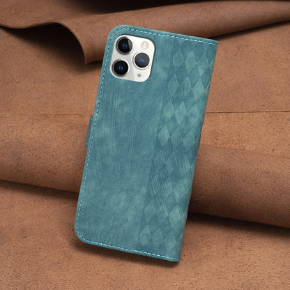 iPhone 11 Pro Max Plaid Embossed Leather Phone Case – Premium Wallet Kickstand & Shock Absorption for Durable Protection