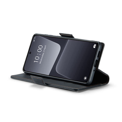 Xiaomi 13 Litchi Texture RFID Anti-theft Leather Phone Case with Butterfly Buckle, Stand & Card Wallet with TPU Shell