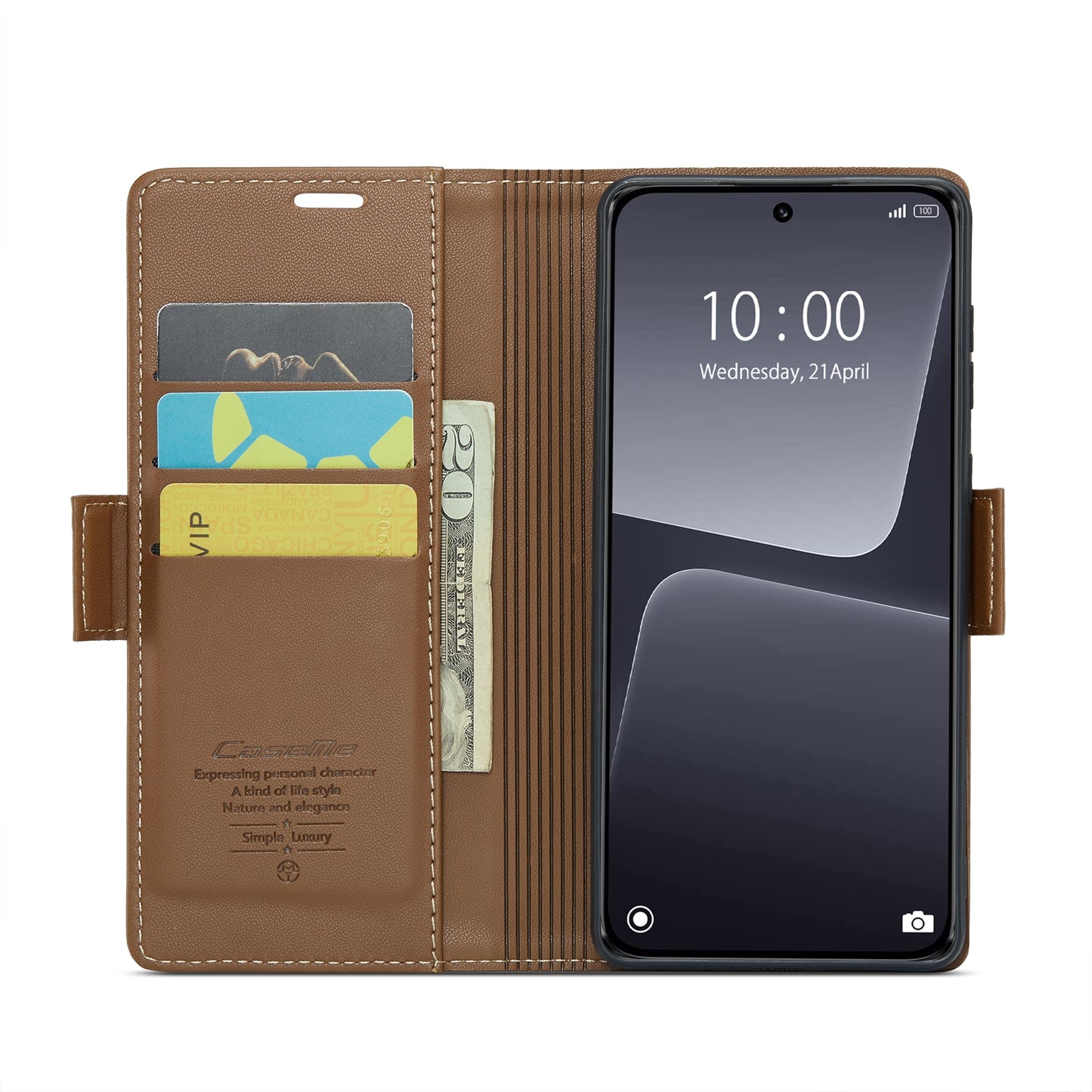 Xiaomi 13 Litchi Texture RFID Anti-theft Leather Phone Case with Butterfly Buckle, Stand & Card Wallet with TPU Shell