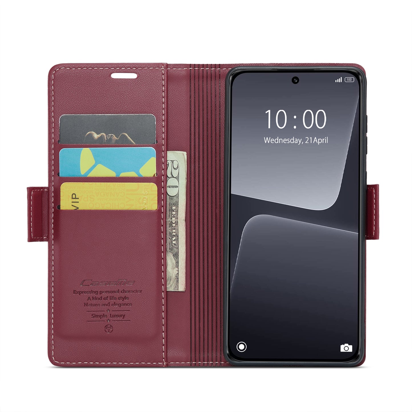 Xiaomi 13 Litchi Texture RFID Anti-theft Leather Phone Case with Butterfly Buckle, Stand & Card Wallet with TPU Shell