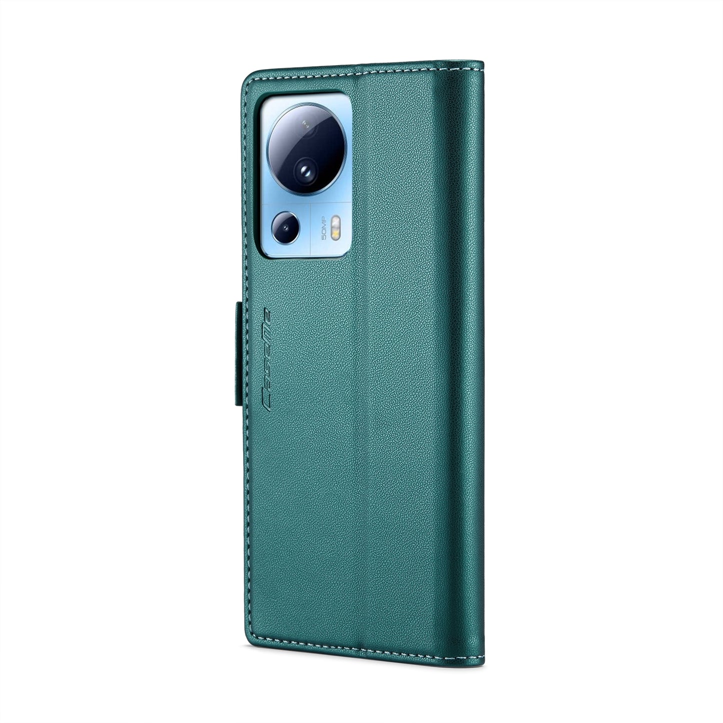 Xiaomi 13 Lite Litchi Texture RFID Anti-theft Leather Phone Case with Butterfly Buckle, Stand & Card Wallet with TPU Shell