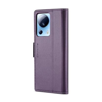 Xiaomi 13 Lite Litchi Texture RFID Anti-theft Leather Phone Case with Butterfly Buckle, Stand & Card Wallet with TPU Shell