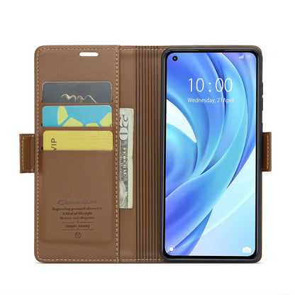 Xiaomi Mi 11 Lite Litchi Texture RFID Anti-theft Leather Phone Case with Butterfly Buckle, Stand & Card Wallet with TPU Shell