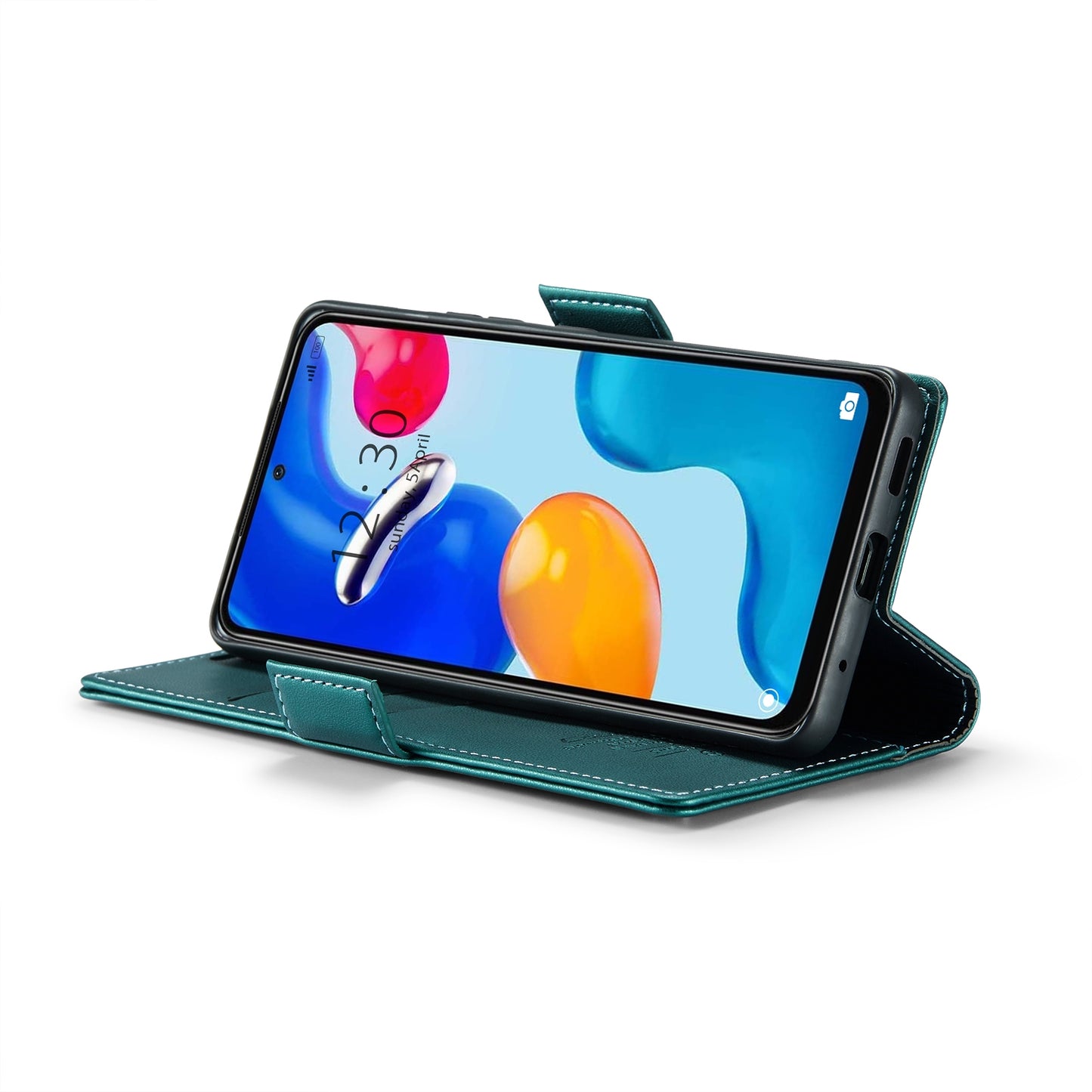 Xiaomi Redmi Note 11 4G Global Litchi Texture RFID Anti-theft Leather Phone Case with Butterfly Buckle, Stand & Card Wallet with TPU Shell