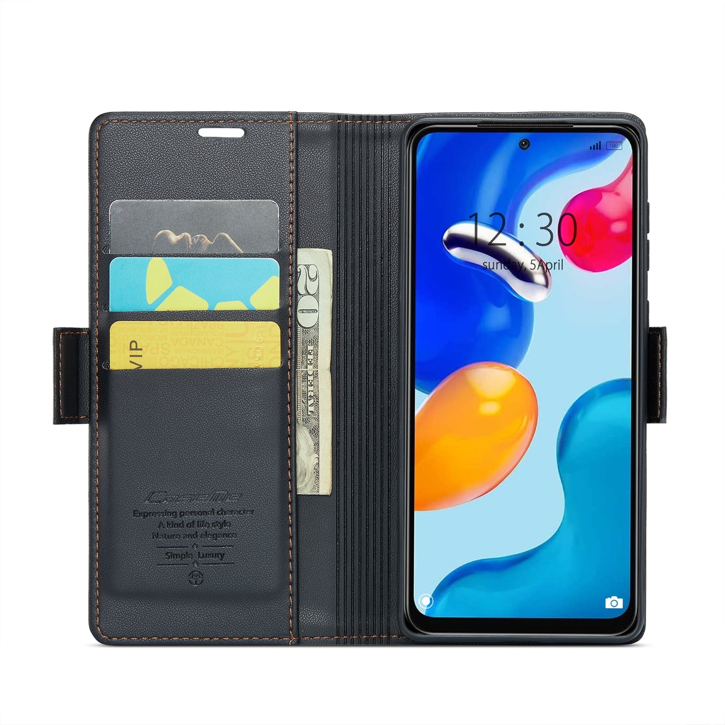Xiaomi Redmi Note 11S Global Litchi Texture RFID Anti-theft Leather Phone Case with Butterfly Buckle, Stand & Card Wallet with TPU Shell