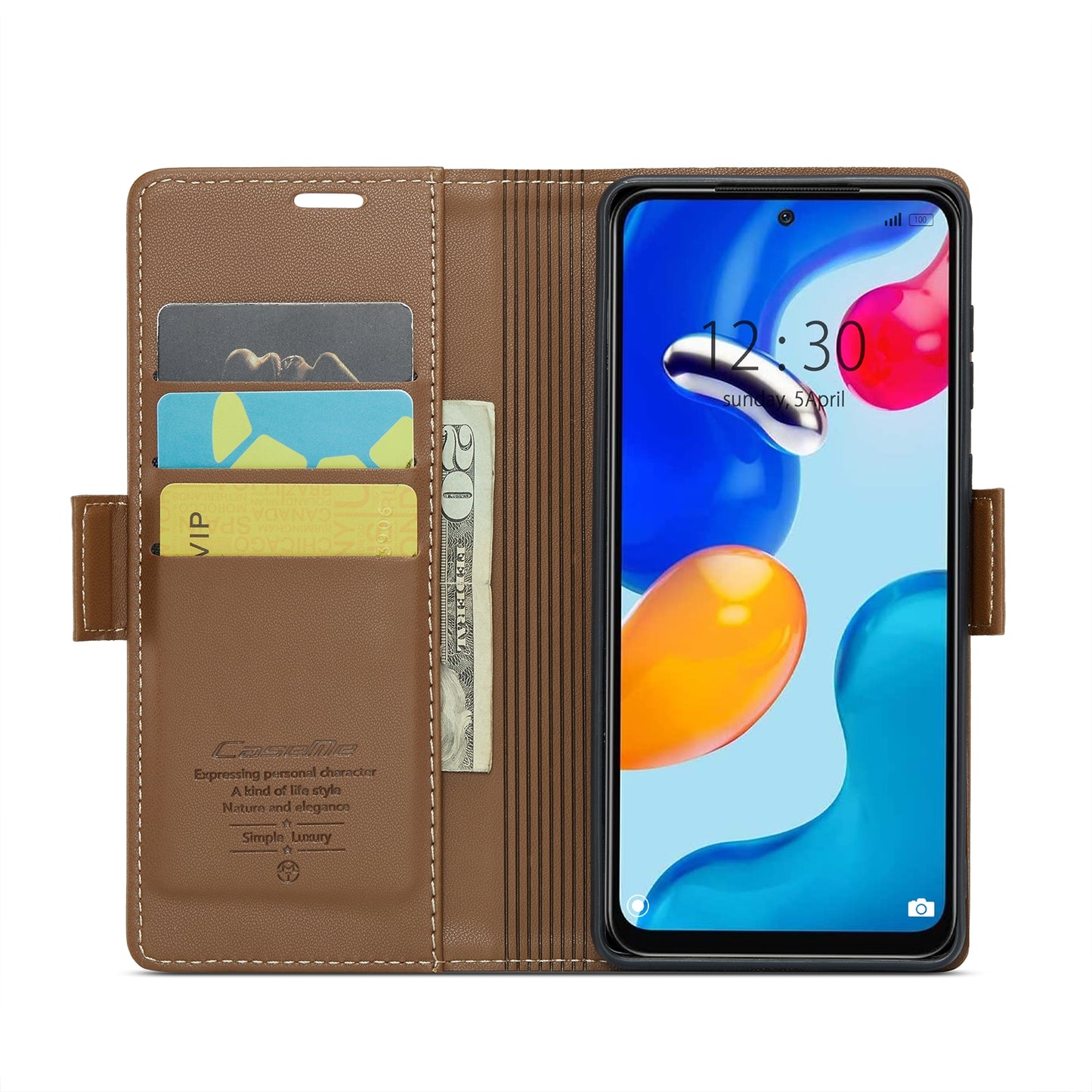 Xiaomi Redmi Note 11S Global Litchi Texture RFID Anti-theft Leather Phone Case with Butterfly Buckle, Stand & Card Wallet with TPU Shell