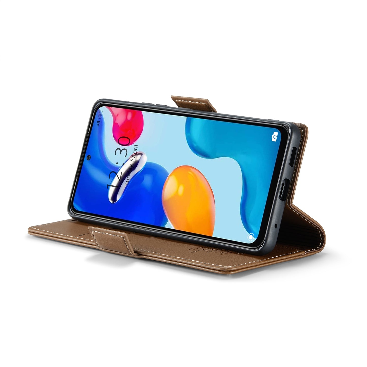 Xiaomi Redmi Note 11S Global Litchi Texture RFID Anti-theft Leather Phone Case with Butterfly Buckle, Stand & Card Wallet with TPU Shell