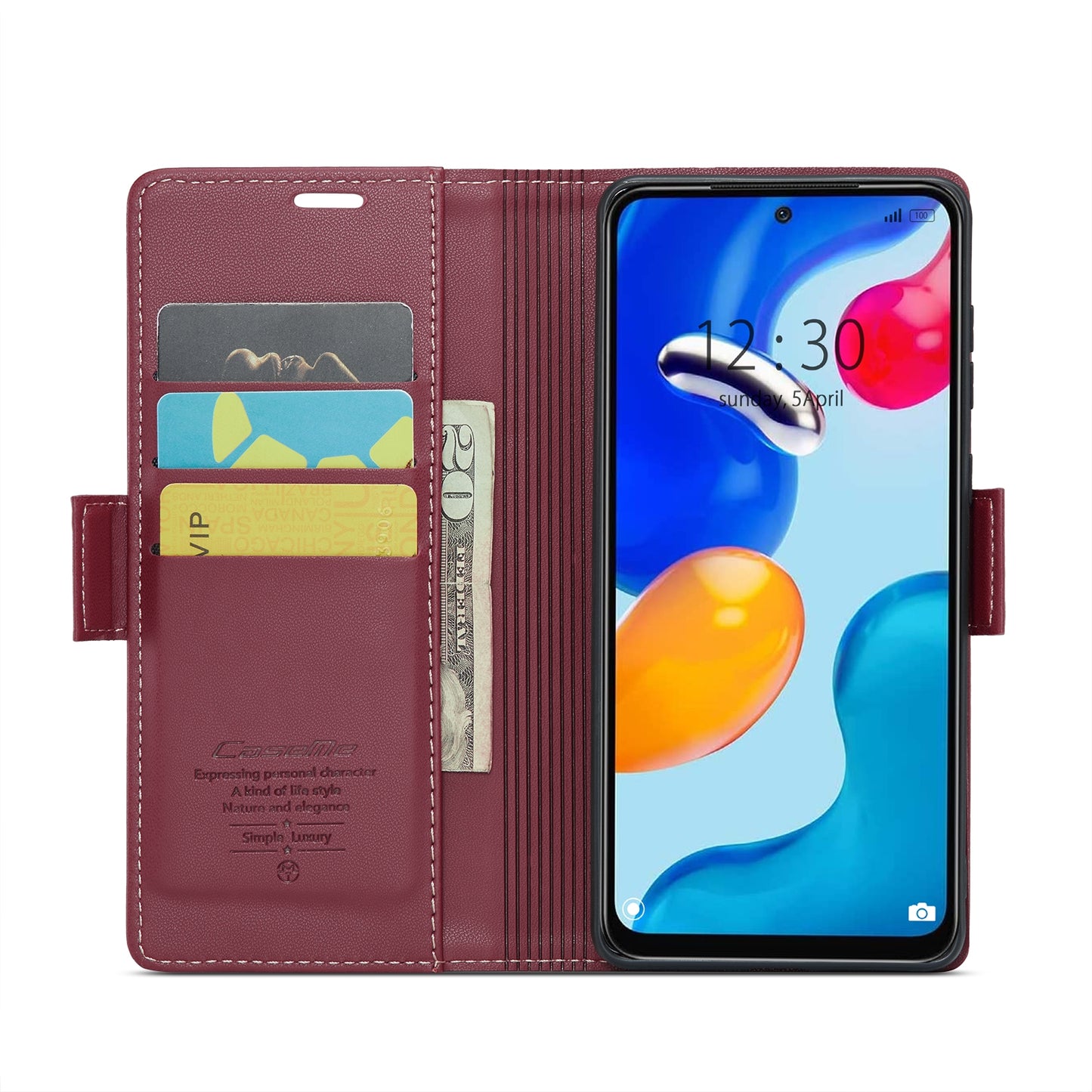Xiaomi Redmi Note 11S Global Litchi Texture RFID Anti-theft Leather Phone Case with Butterfly Buckle, Stand & Card Wallet with TPU Shell