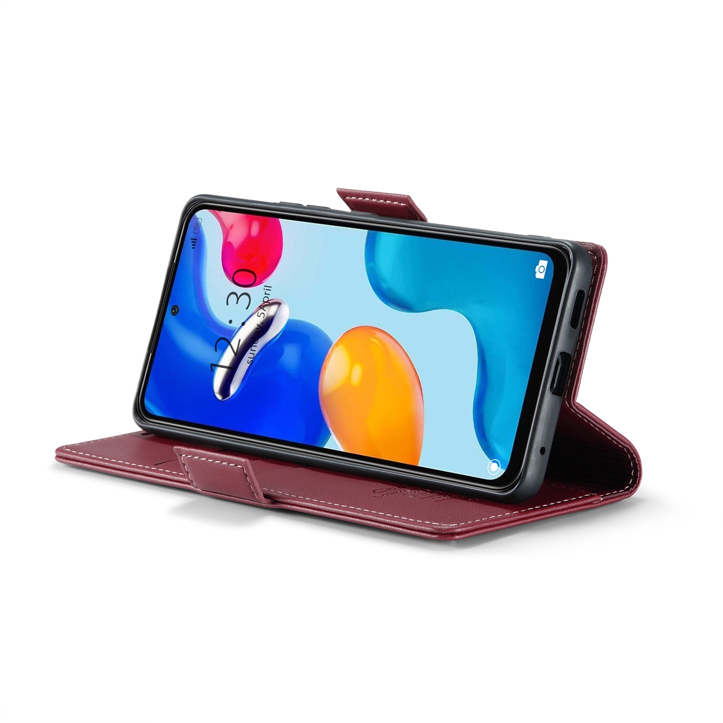 Xiaomi Redmi Note 11S Global Litchi Texture RFID Anti-theft Leather Phone Case with Butterfly Buckle, Stand & Card Wallet with TPU Shell