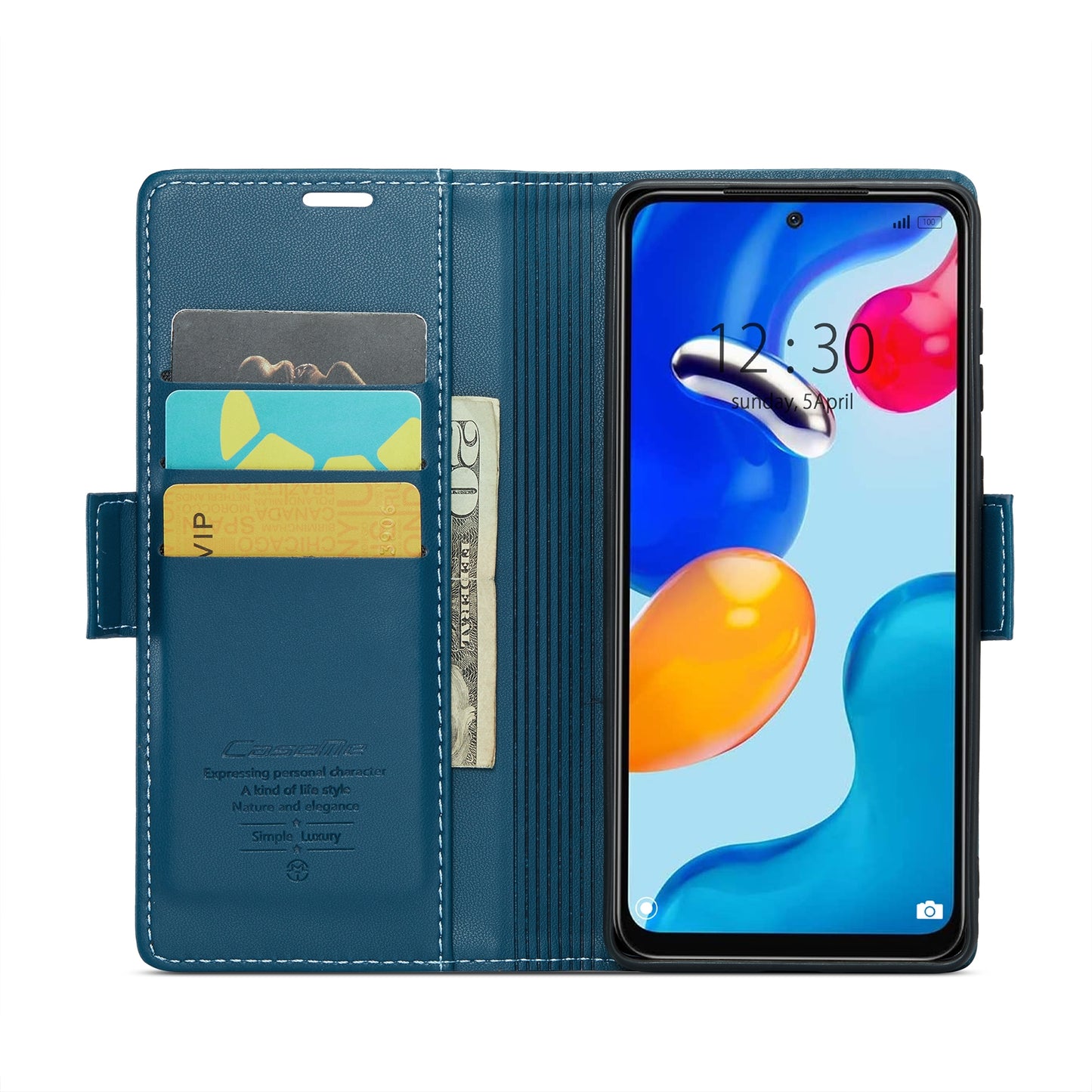 Xiaomi Redmi Note 11S Global Litchi Texture RFID Anti-theft Leather Phone Case with Butterfly Buckle, Stand & Card Wallet with TPU Shell