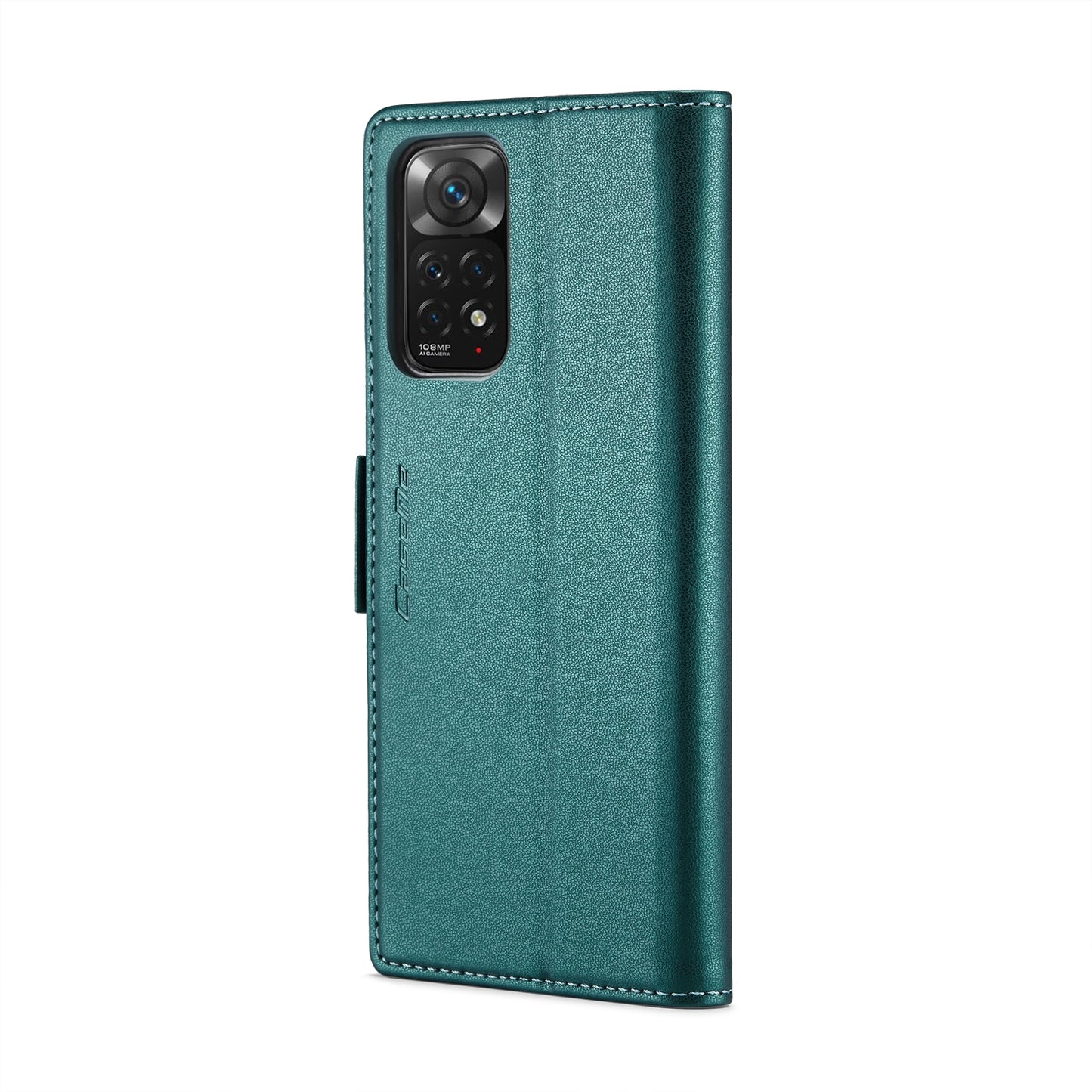 Xiaomi Redmi Note 11S Global Litchi Texture RFID Anti-theft Leather Phone Case with Butterfly Buckle, Stand & Card Wallet with TPU Shell