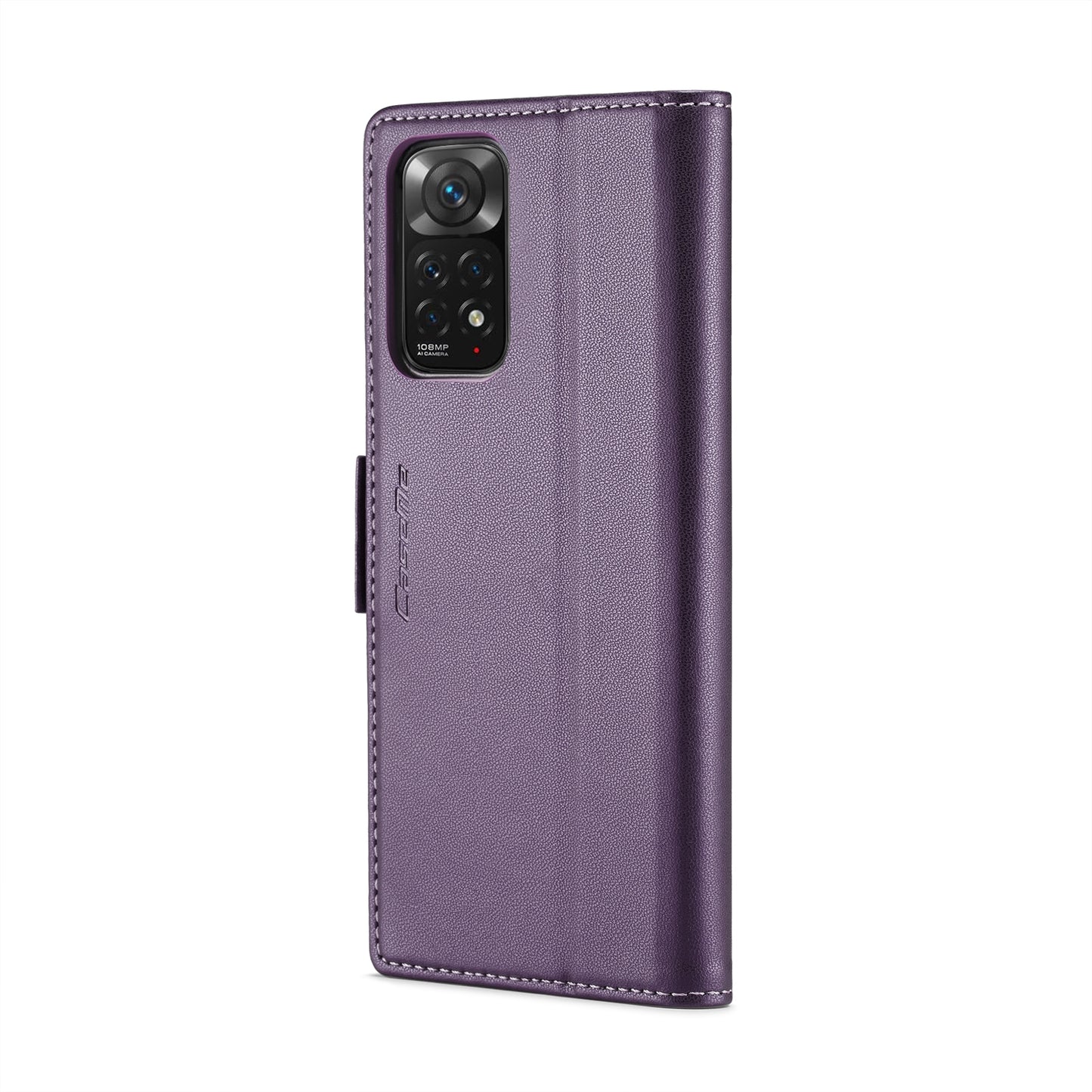 Xiaomi Redmi Note 11S Global Litchi Texture RFID Anti-theft Leather Phone Case with Butterfly Buckle, Stand & Card Wallet with TPU Shell