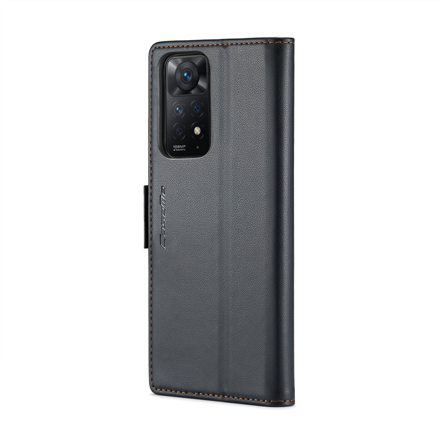 Xiaomi Redmi Note 11 Pro Global Litchi Texture RFID Anti-theft Leather Phone Case with Butterfly Buckle, Stand & Card Wallet with TPU Shell